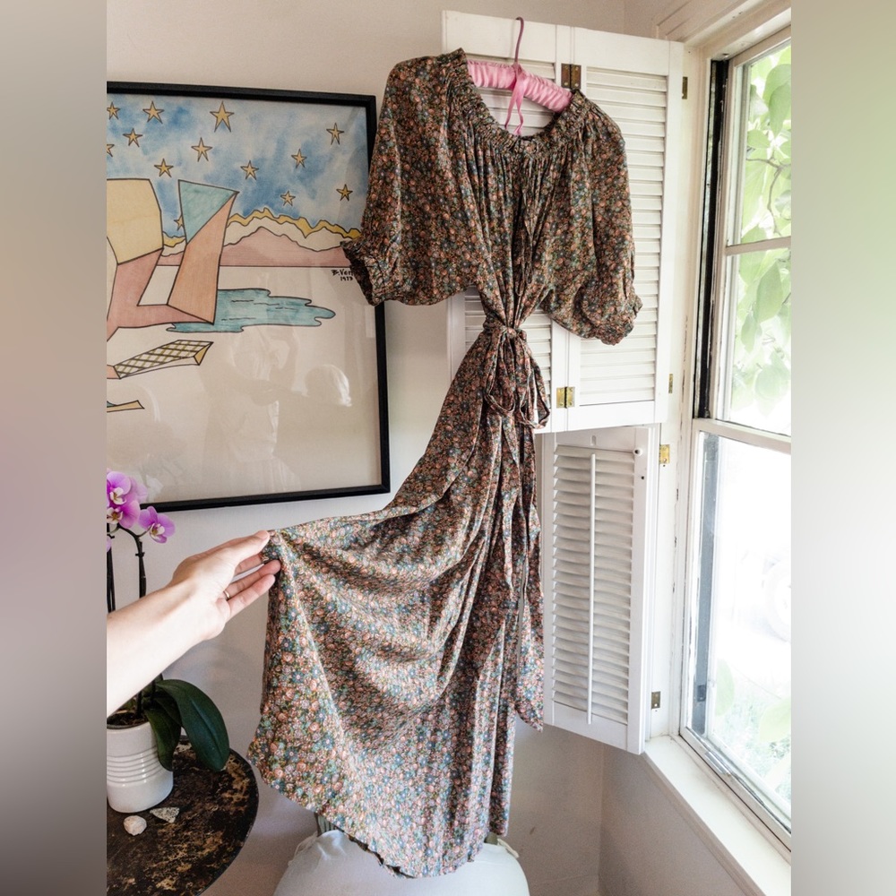 DOEN SAFFLOWER DRESS YELLOW LAUREL CANYON ROSE LARGE